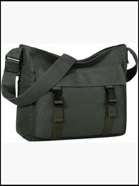 Canvas Messenger Bag Lightweight Crossbody Shoulder Hobo for Work Travel College